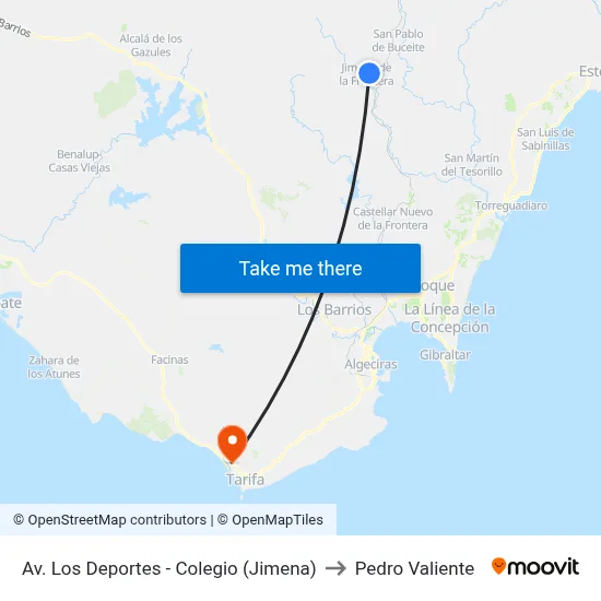 Av. Los Deportes - Colegio (Jimena) to Pedro Valiente map