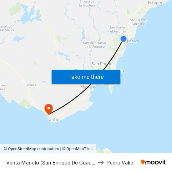 Venta Manolo (San Enrique De Guadiaro) to Pedro Valiente map
