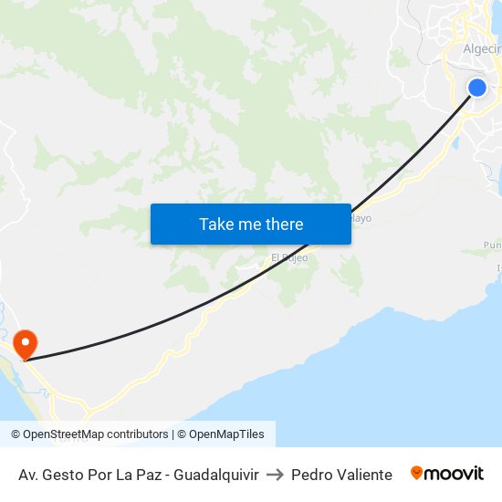 Av. Gesto Por La Paz - Guadalquivir to Pedro Valiente map