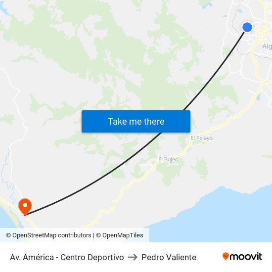 Av. América - Centro Deportivo to Pedro Valiente map