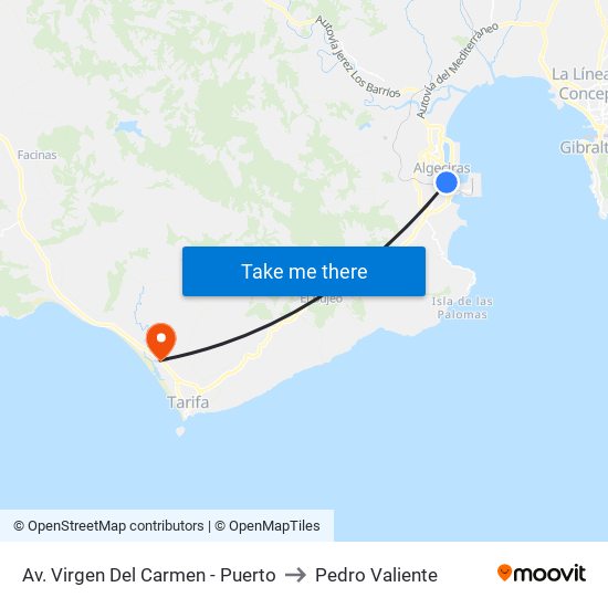 Av. Virgen Del Carmen - Puerto to Pedro Valiente map