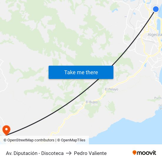 Av. Diputación - Discoteca to Pedro Valiente map