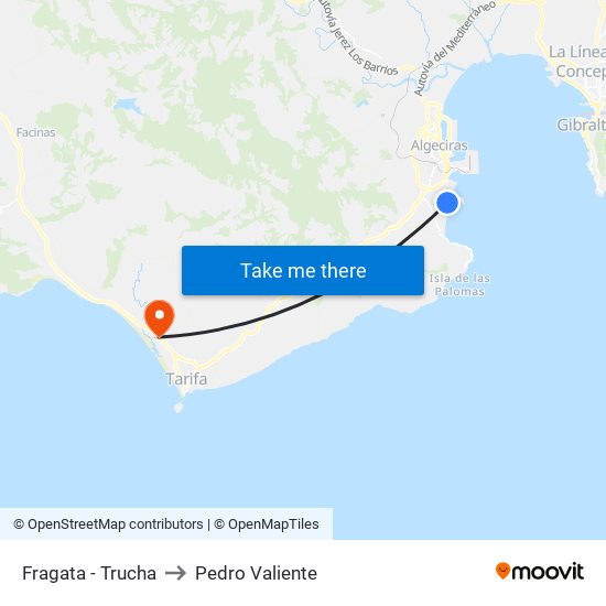 Fragata - Trucha to Pedro Valiente map