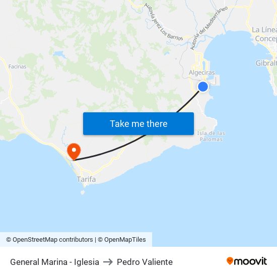 General Marina - Iglesia to Pedro Valiente map