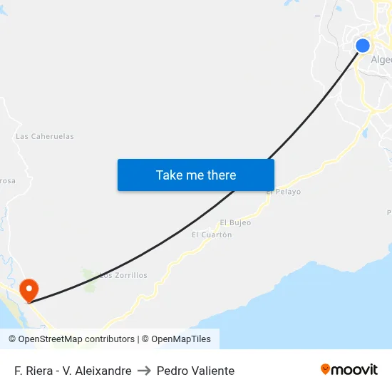 F. Riera - V. Aleixandre to Pedro Valiente map