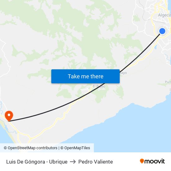 Luis De Góngora - Ubrique to Pedro Valiente map