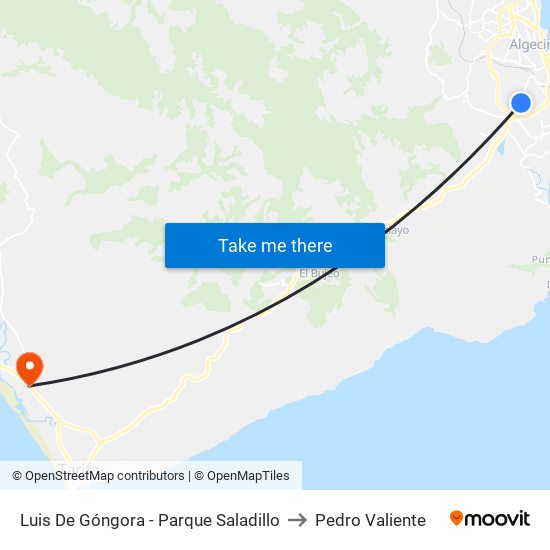 Luis De Góngora - Parque Saladillo to Pedro Valiente map