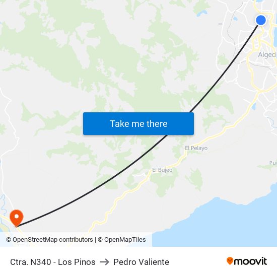 Ctra. N340 - Los Pinos to Pedro Valiente map