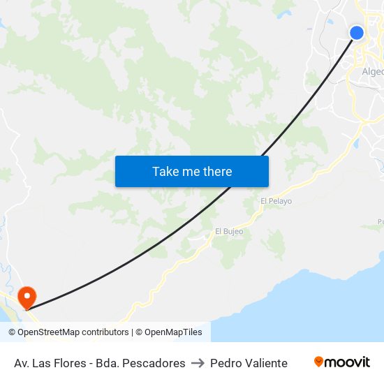 Av. Las Flores - Bda. Pescadores to Pedro Valiente map