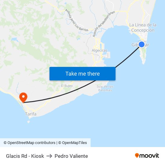 Glacis Rd - Kiosk to Pedro Valiente map