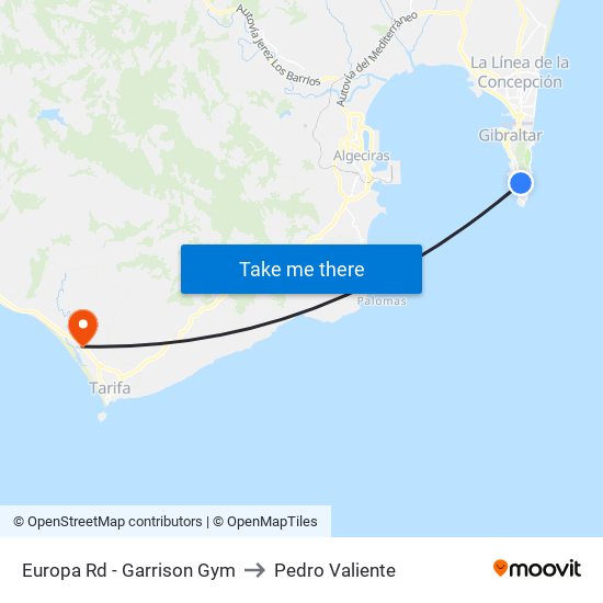 Europa Rd - Garrison Gym to Pedro Valiente map