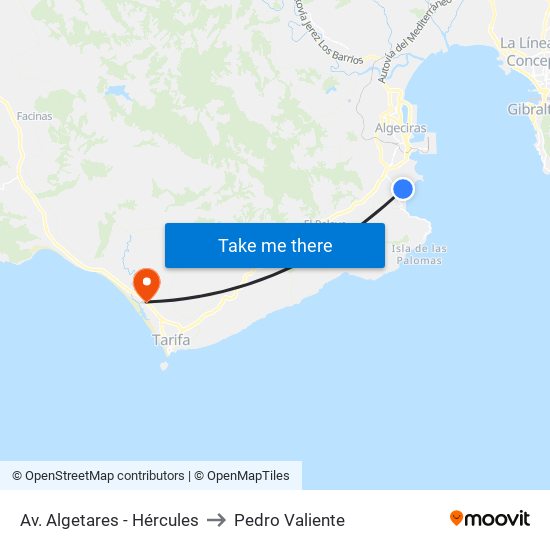 Av. Algetares - Hércules to Pedro Valiente map