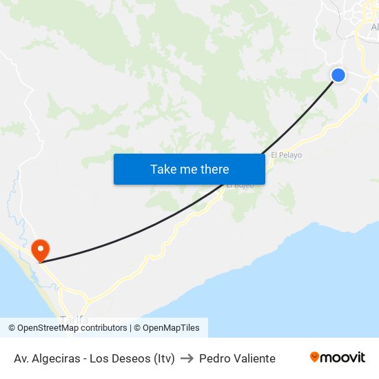 Av. Algeciras - Los Deseos (Itv) to Pedro Valiente map