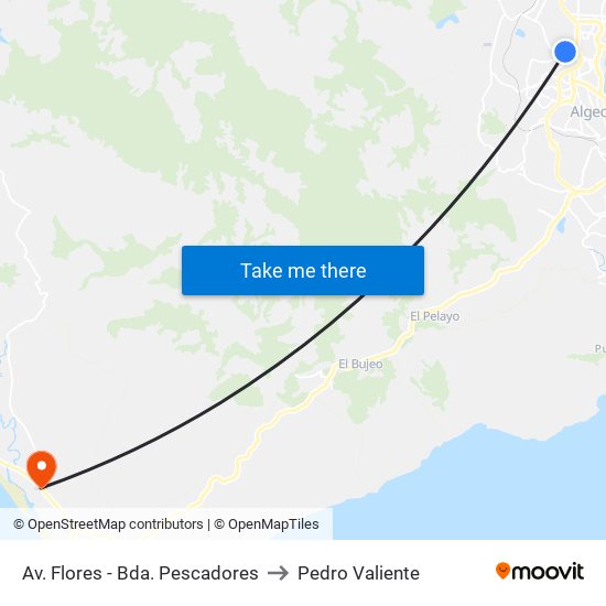 Av. Flores - Bda. Pescadores to Pedro Valiente map