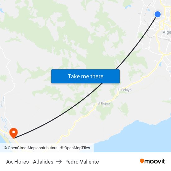 Av. Flores - Adalides to Pedro Valiente map