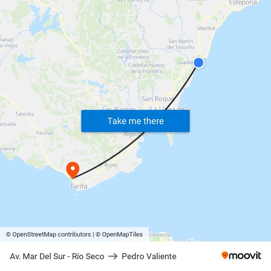 Av. Mar Del Sur - Río Seco to Pedro Valiente map