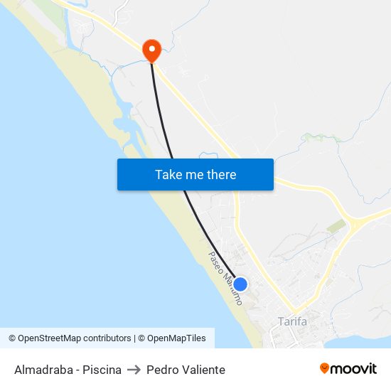 Almadraba - Piscina to Pedro Valiente map