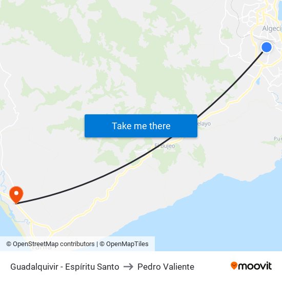 Guadalquivir - Espíritu Santo to Pedro Valiente map