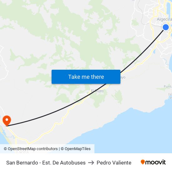 San Bernardo - Est. De Autobuses to Pedro Valiente map