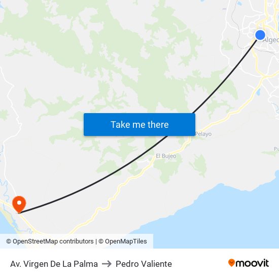 Av. Virgen De La Palma to Pedro Valiente map