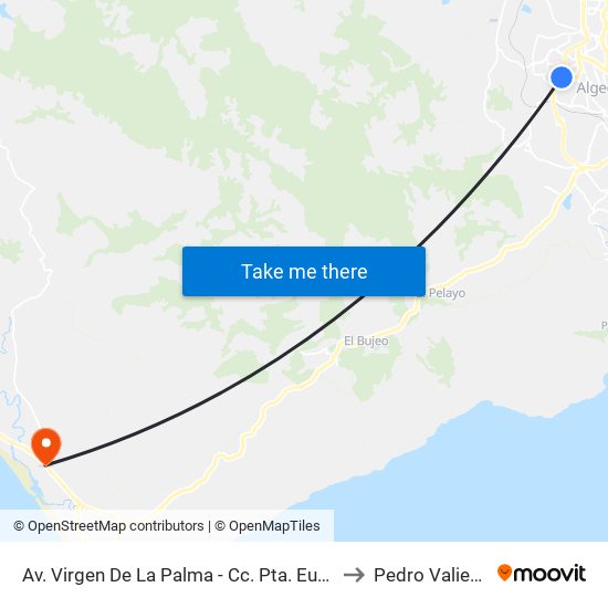 Av. Virgen De La Palma - Cc. Pta. Europa to Pedro Valiente map