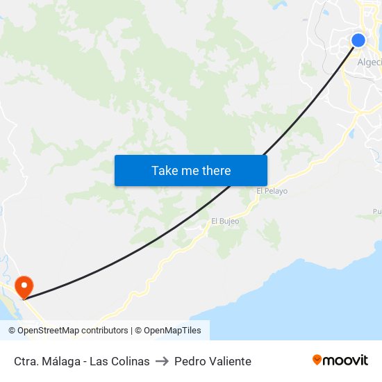 Ctra. Málaga - Las Colinas to Pedro Valiente map