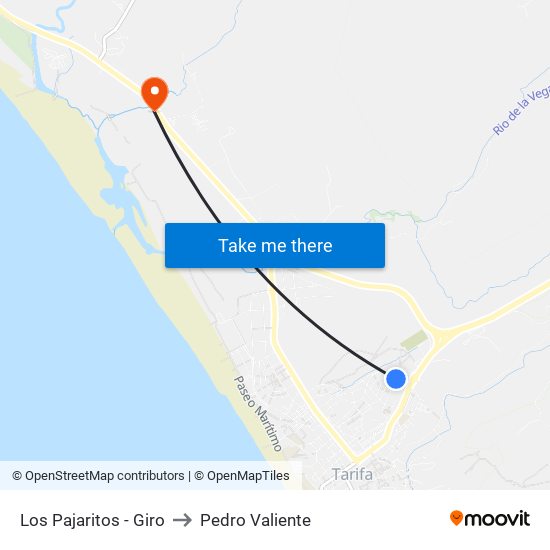 Los Pajaritos - Giro to Pedro Valiente map