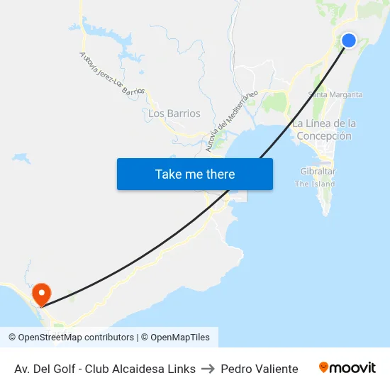 Av. Del Golf - Club Alcaidesa Links to Pedro Valiente map