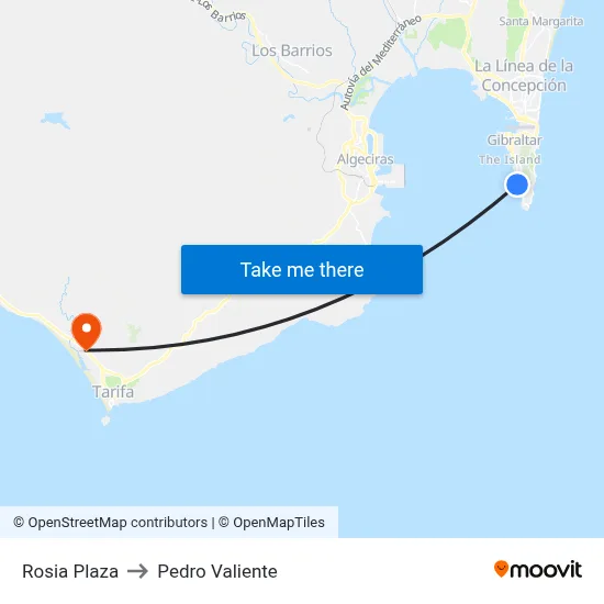 Rosia Plaza to Pedro Valiente map