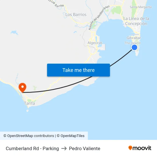Cumberland Rd - Parking to Pedro Valiente map