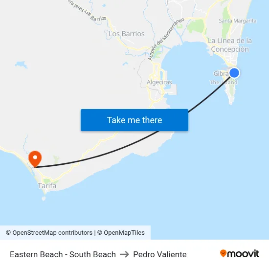 Eastern Beach - South Beach to Pedro Valiente map