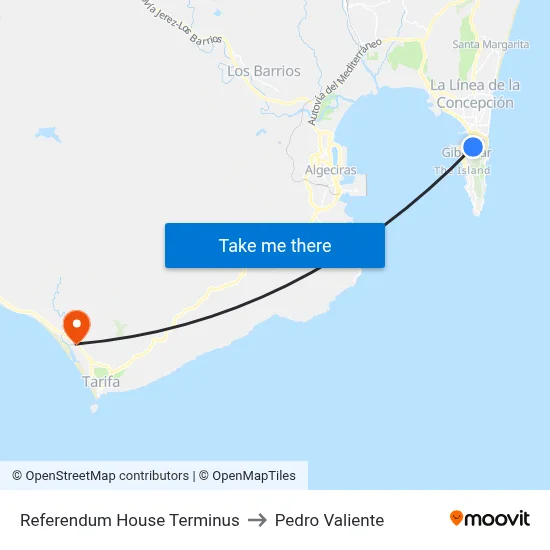Referendum House Terminus to Pedro Valiente map