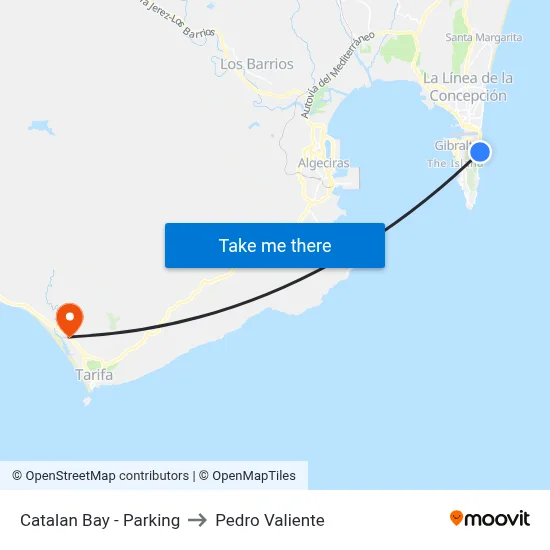 Catalan Bay - Parking to Pedro Valiente map