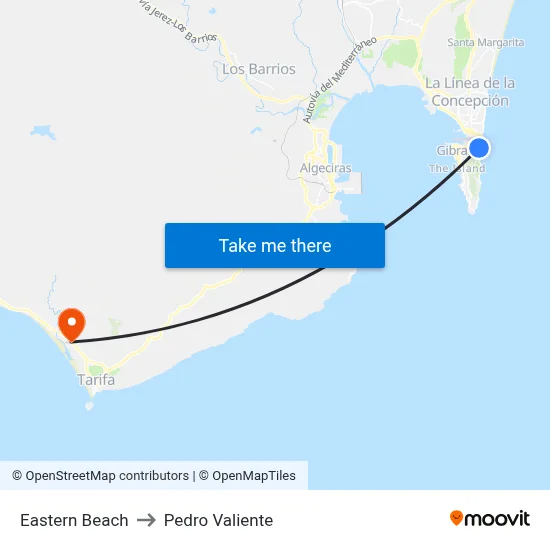 Eastern Beach to Pedro Valiente map
