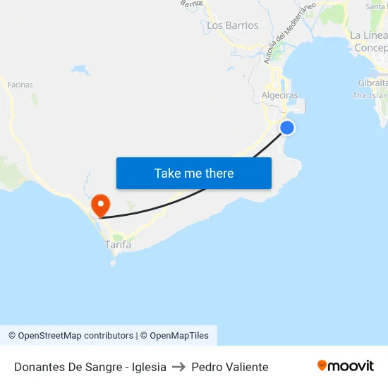 Donantes De Sangre - Iglesia to Pedro Valiente map