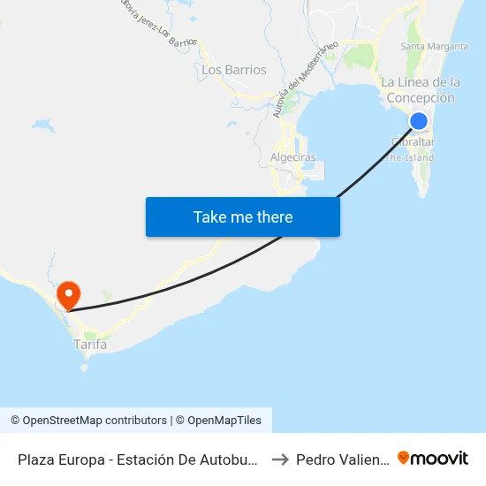 Plaza Europa - Estación De Autobuses to Pedro Valiente map