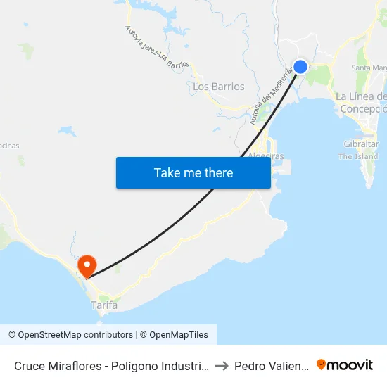 Cruce Miraflores - Polígono Industrial to Pedro Valiente map