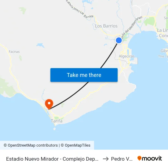Estadio Nuevo Mirador - Complejo Deportivo La Menacha to Pedro Valiente map