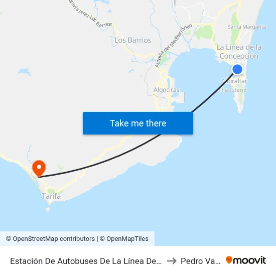 Estación De Autobuses De La Línea De La Concepción to Pedro Valiente map