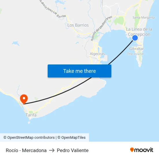 Rocío - Mercadona to Pedro Valiente map