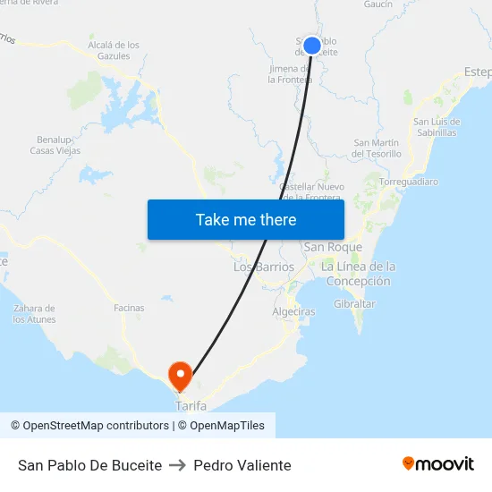 San Pablo De Buceite to Pedro Valiente map