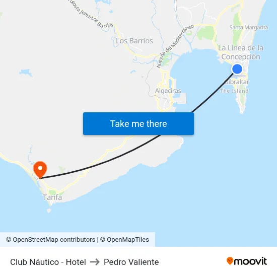 Club Náutico - Hotel to Pedro Valiente map