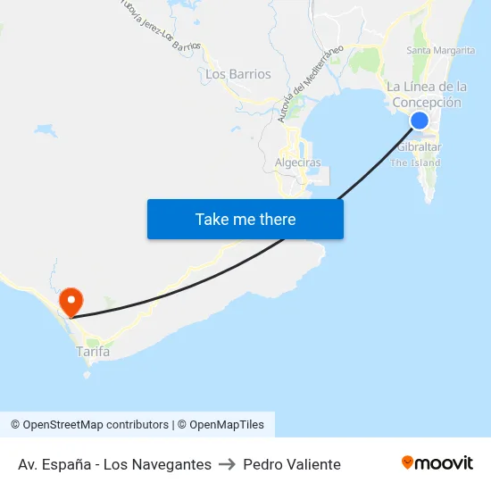 Av. España - Los Navegantes to Pedro Valiente map