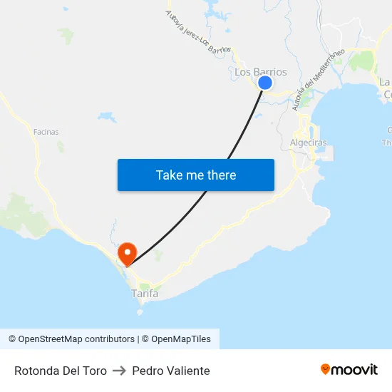 Rotonda Del Toro to Pedro Valiente map