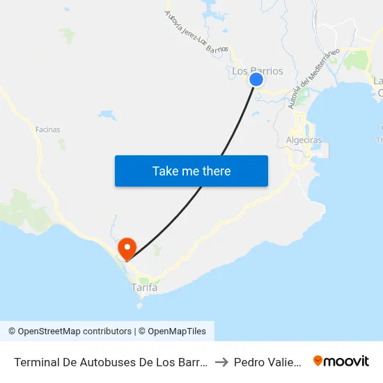 Terminal De Autobuses De Los Barrios to Pedro Valiente map