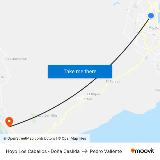Hoyo Los Caballos - Doña Casilda to Pedro Valiente map