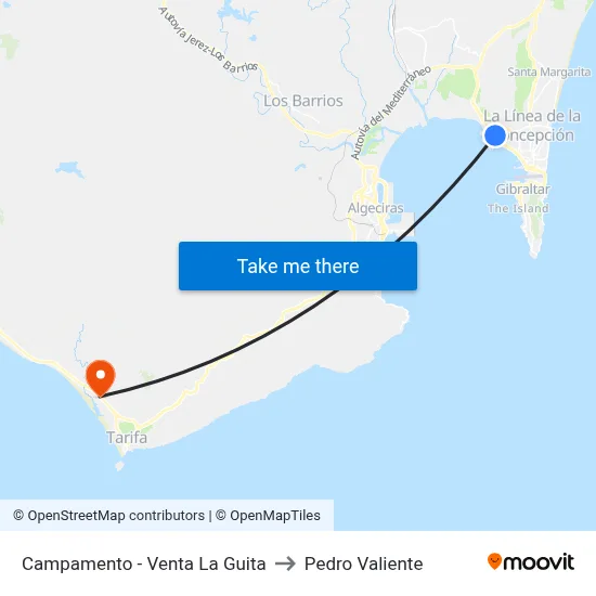 Campamento - Venta La Guita to Pedro Valiente map