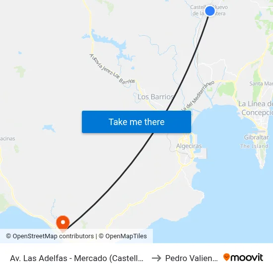 Av. Las Adelfas - Mercado (Castellar) to Pedro Valiente map