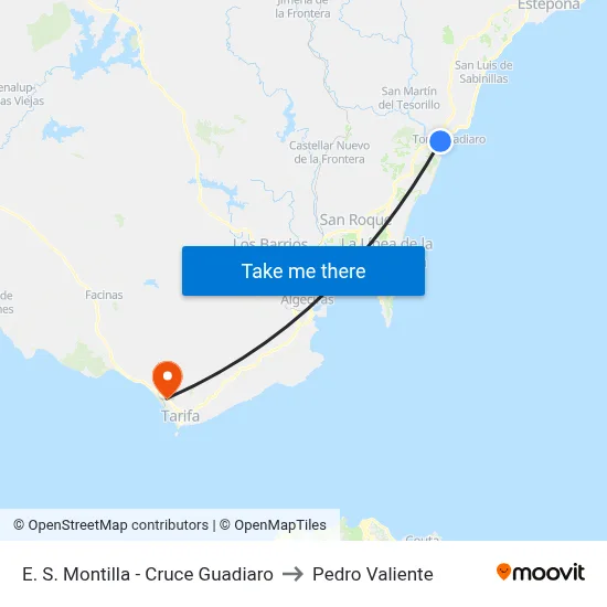 E. S. Montilla - Cruce Guadiaro to Pedro Valiente map
