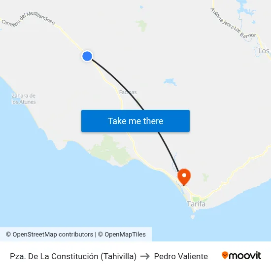 Pza. De La Constitución (Tahivilla) to Pedro Valiente map
